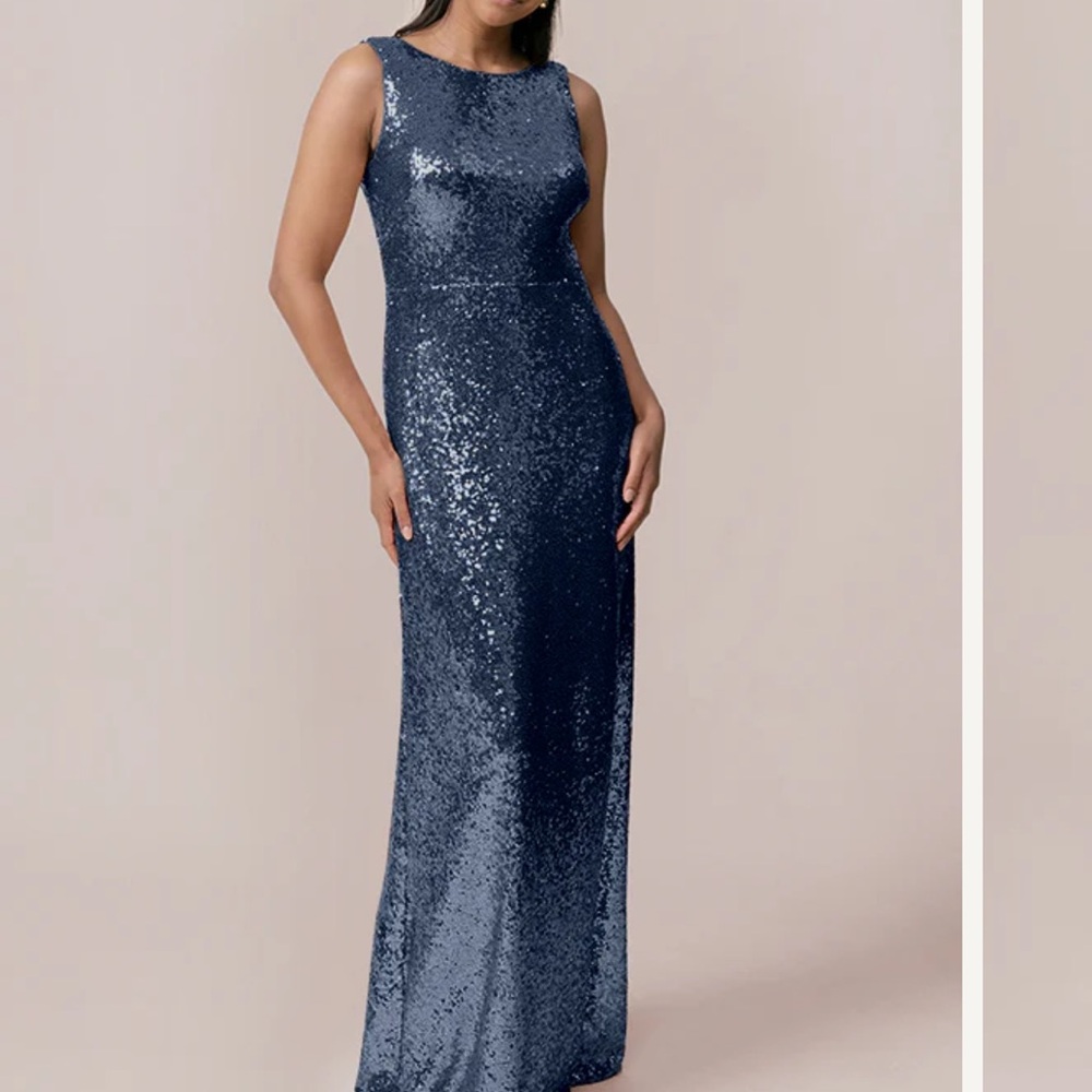 Revelry Navy Blue Sequin Gown